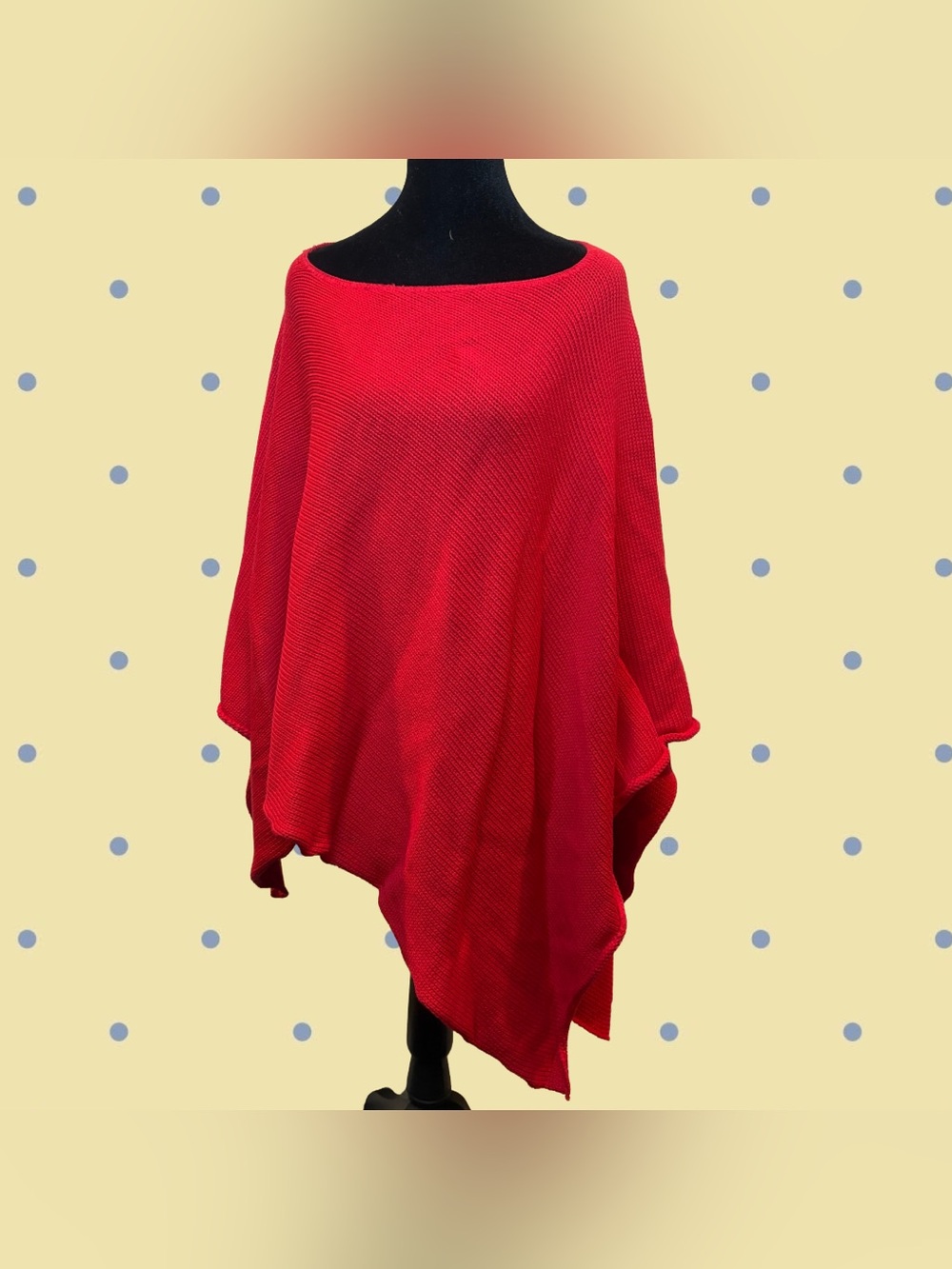 BKg & Company 100% Cotton Red Poncho | Women’s | No Size/One Size | $35